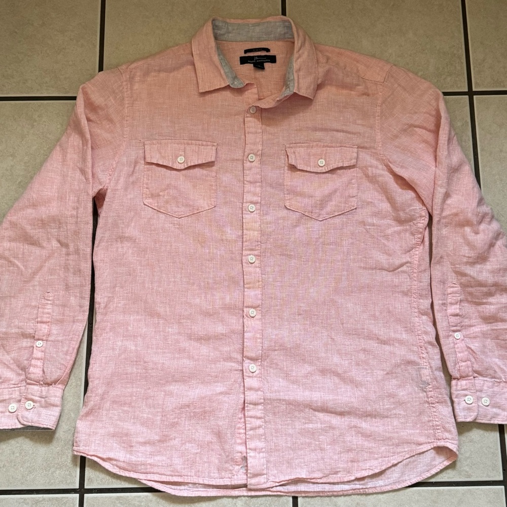Marc Anthony Slim Fit Button Up Long  Sleeved Shirt